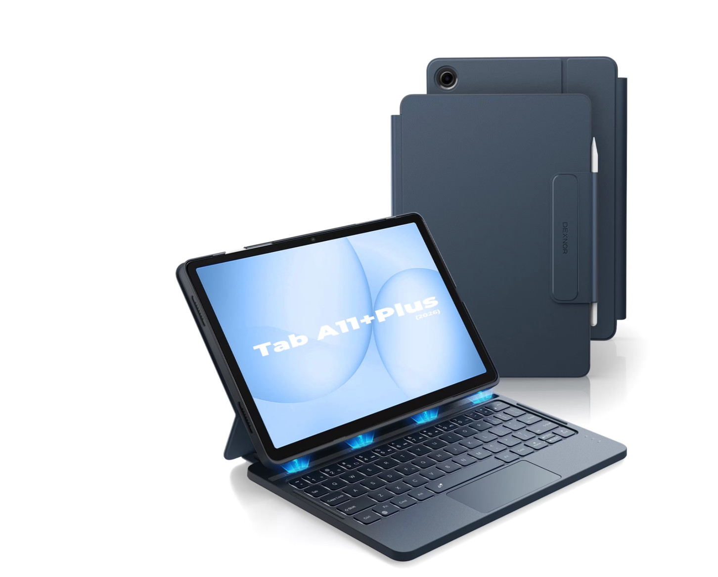 Dexnor Keyboard Case for Samsung Galaxy Tab A9+ 11" Blue DK013 Trackpad