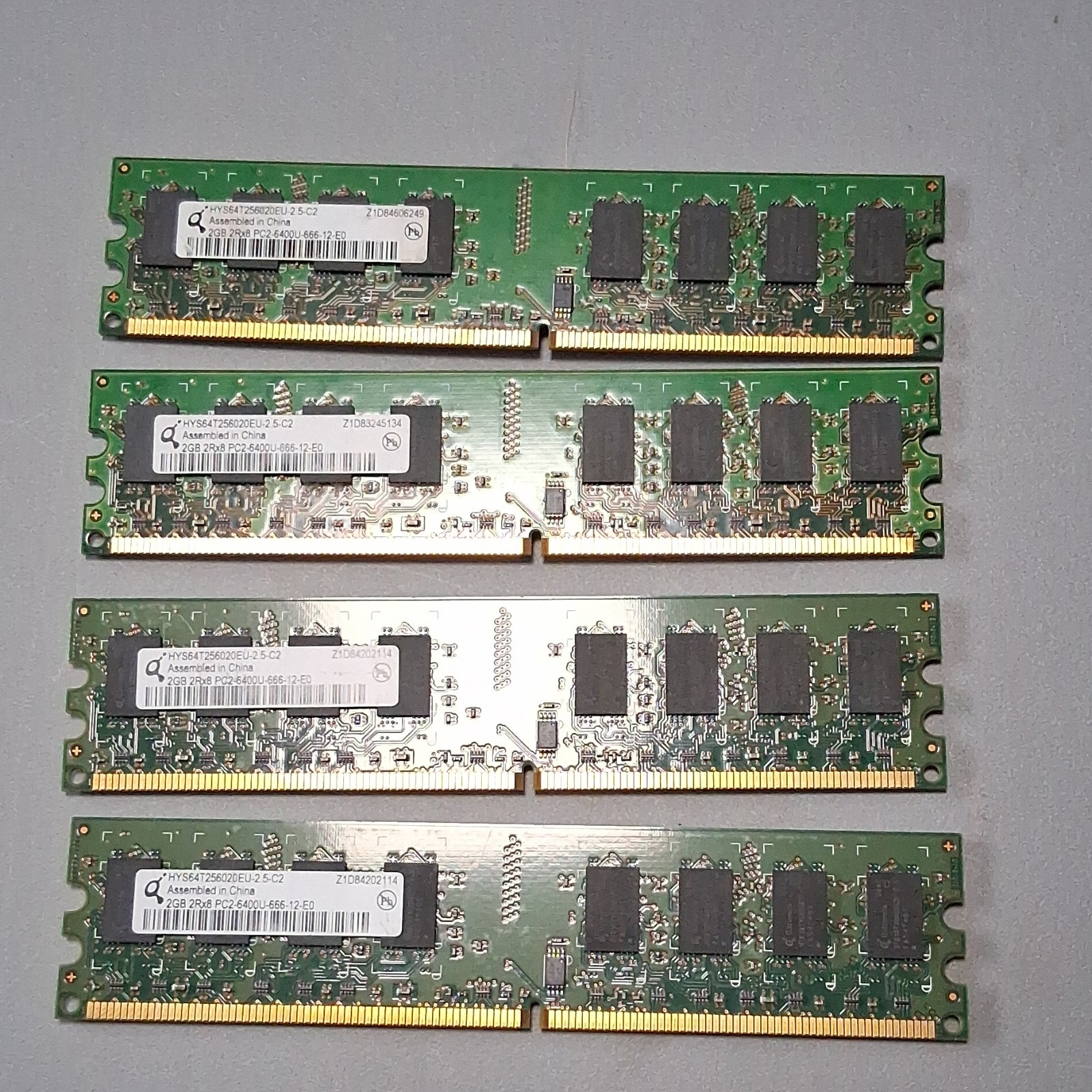 Qimonda DDR2 SDRAM DIMM 8GB (4x2GB) PC2-6400 240-Pin RAM Modules