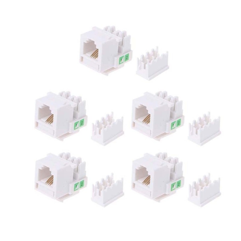 5Pcs Tool-free Telephone Module RJ11 CAT3 Voice Gold-plated Keystone