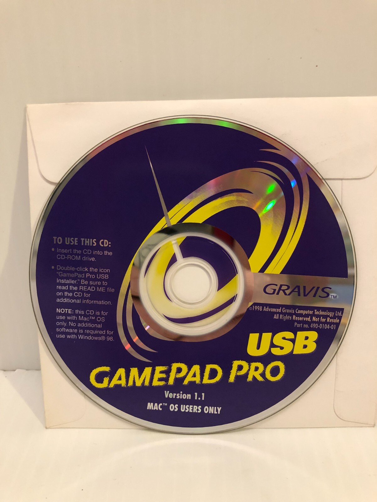 Vintage Computer Software - GAMEPAD PRO by Gravis - Mac OS