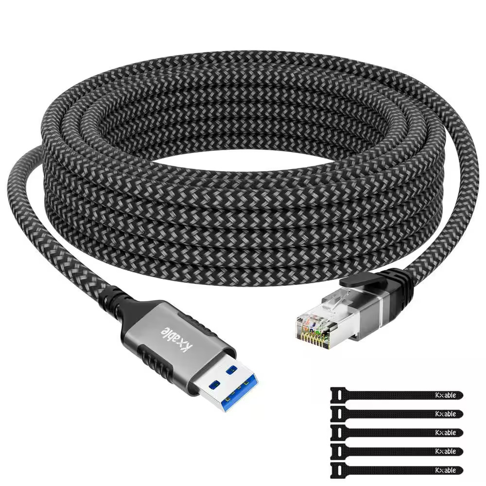 Premium Build 8 Ft. USB-A 3.0 to RJ45 Gigabit LAN Ethernet Cable Network Adapter