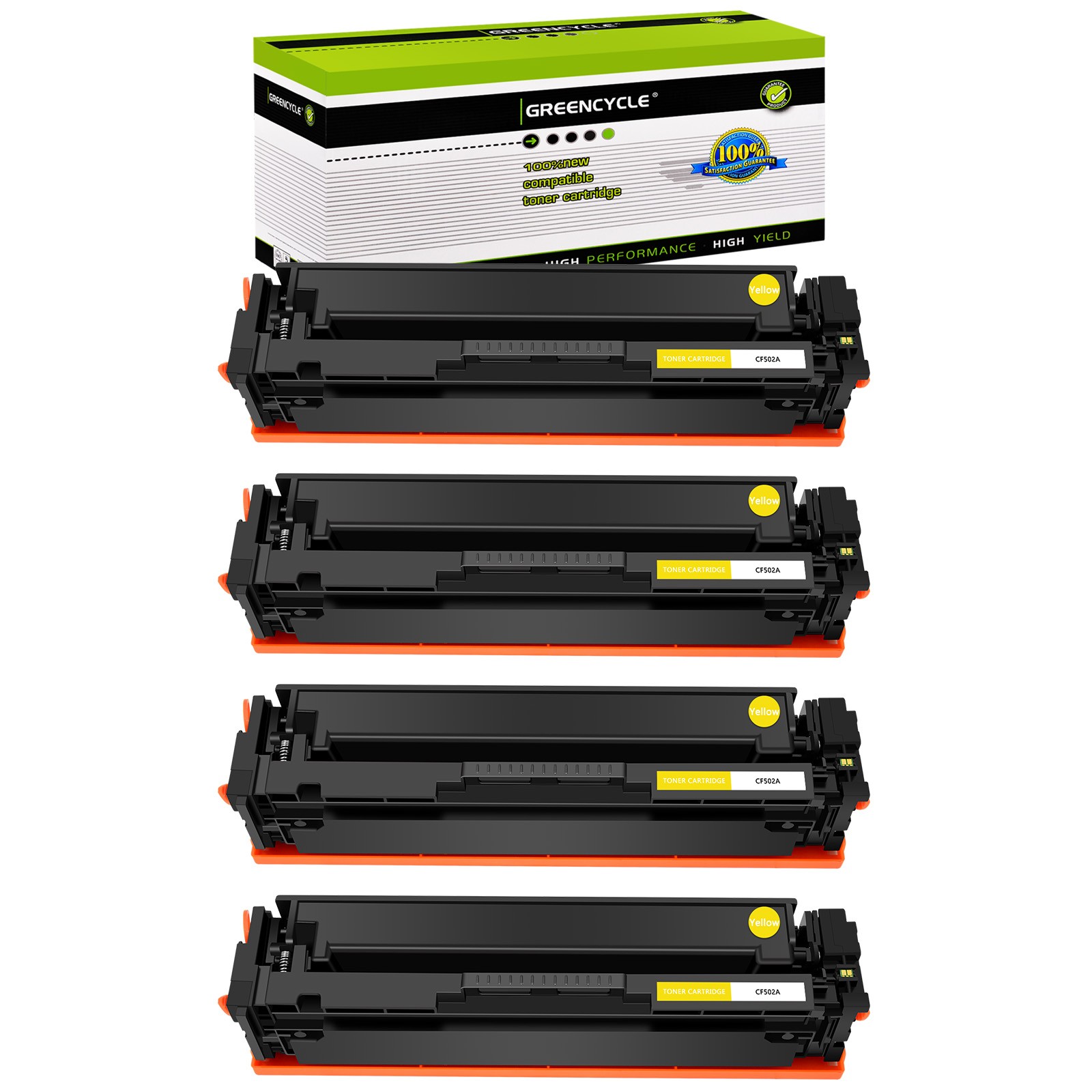 4PK Yellow Toner Fits for HP CF502A 202A LaserJet Pro M254dw M281cdw M281fdw MFP