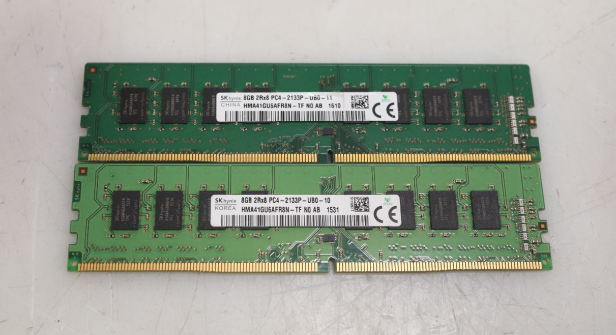 Lot 2x 8GB (16GB) SK Hynix HMA41GU6AFR8N-TF 2133MHz DDR4 UDIMM Memory