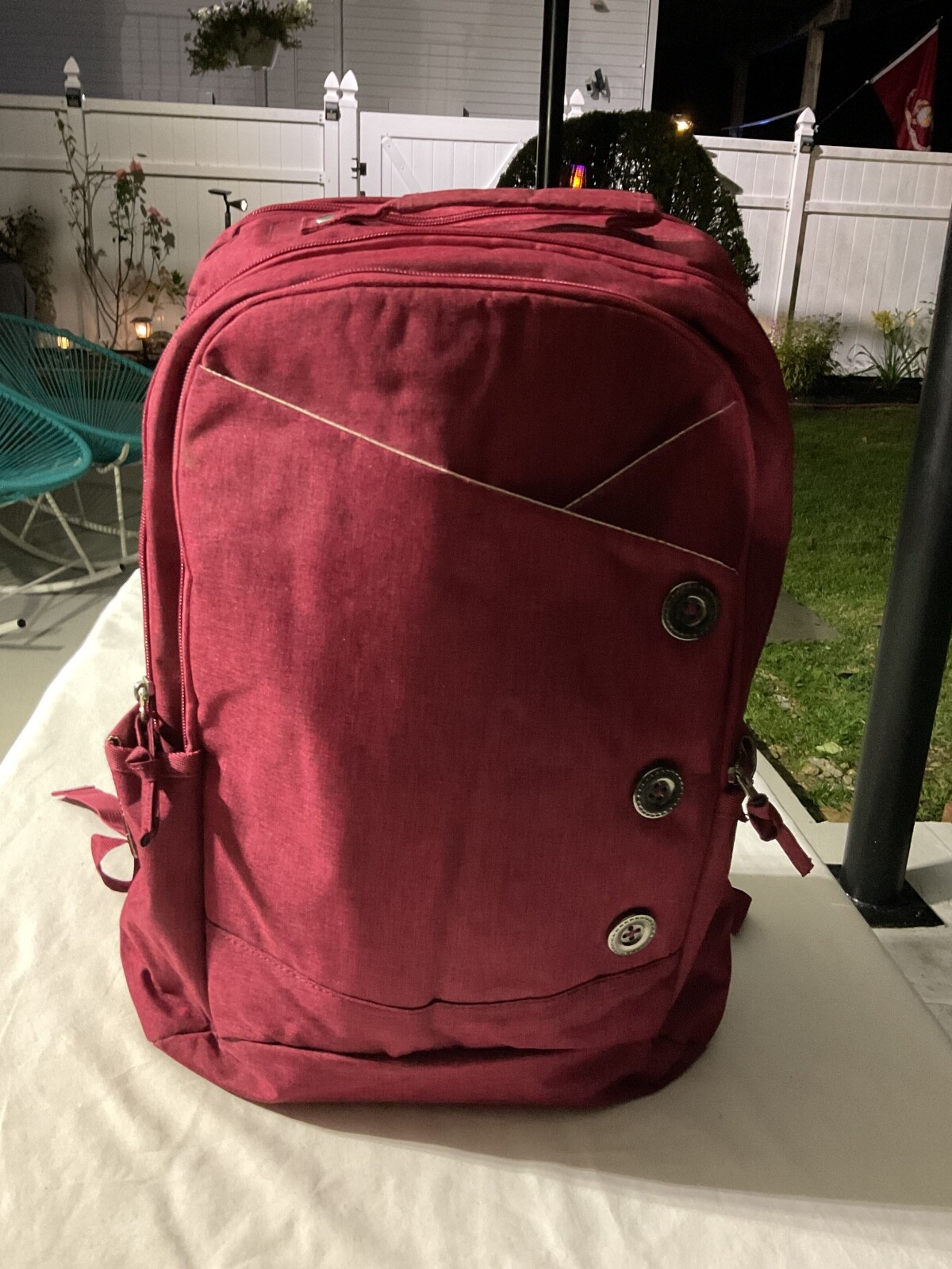 Kingslong Laptop 15.6" Travel Friendly Business Backpack Burgundy Red New