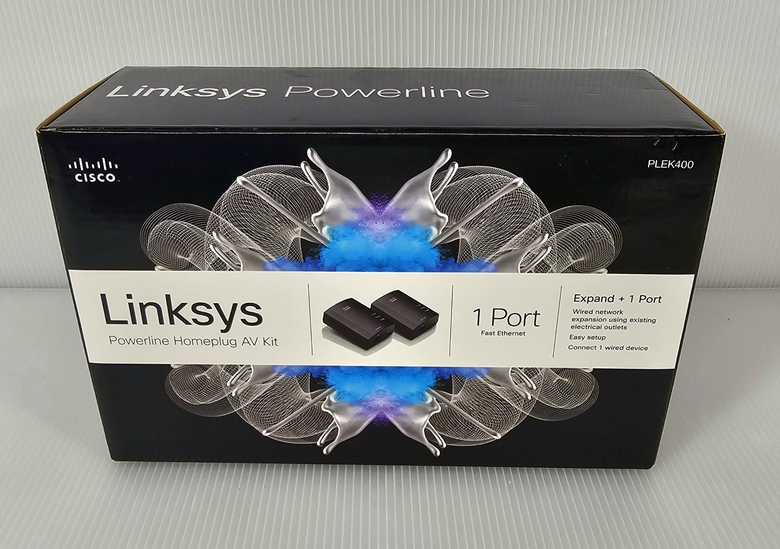 New Linksys Powerline Homeplug AV 1 Port Fast Ethernet Kit PLEK400 