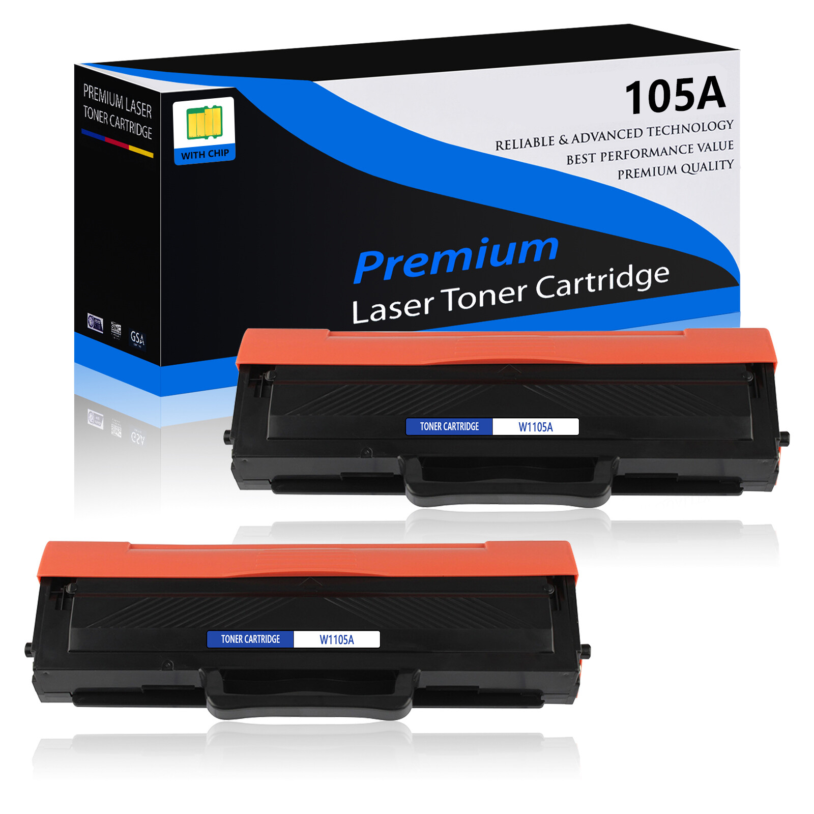 2 Pack - W1105A 105A Toner for HP LaserJet 107a 107r 107wMFP 137fnw 135w 135a