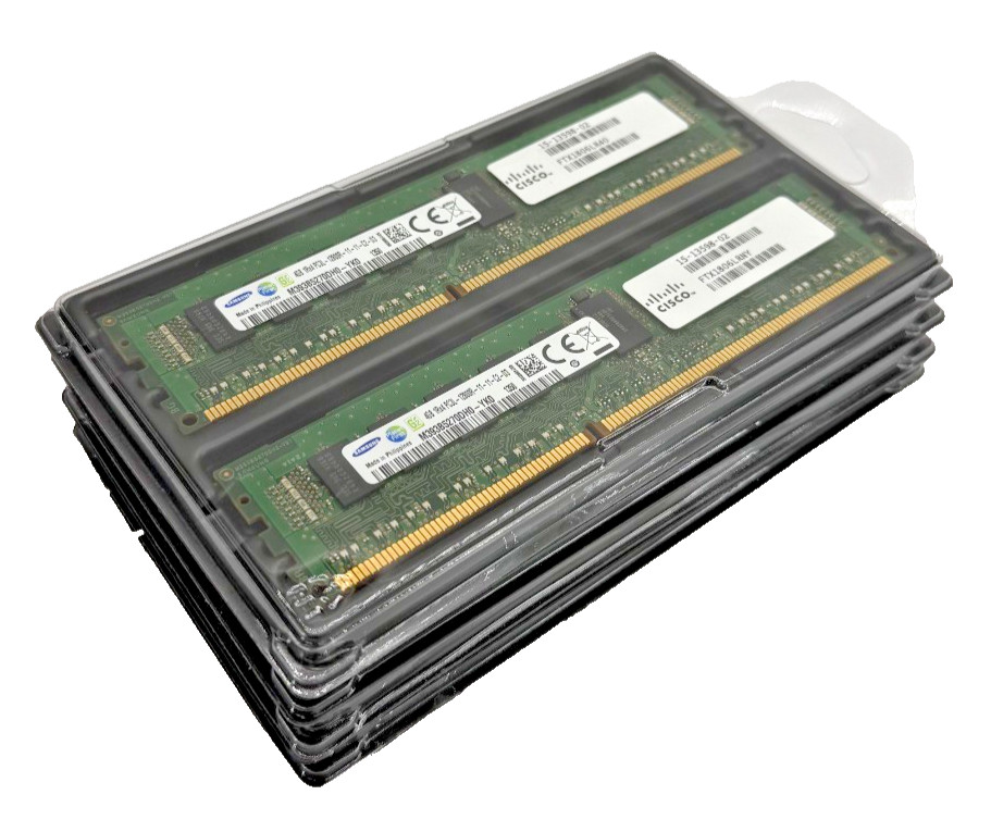 Lot of 8x CISCO 4GB 1RX4 PC3L-12800R 15-13598-02 (4x Samsung & 4x Micron) RAM