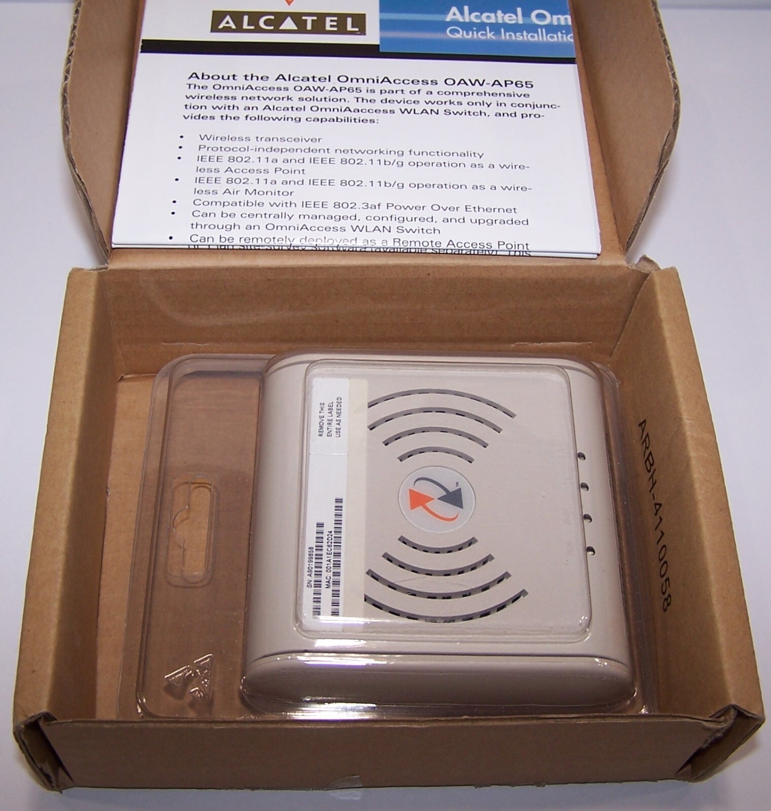Aruba AP65 AP-65 WAP Dual Radio Wireless Access Point