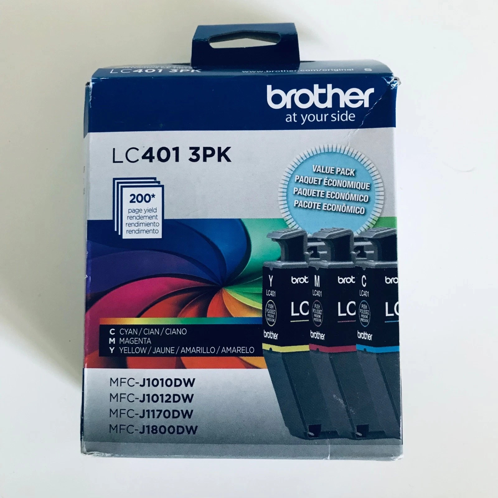 Brother Genuine LC401 Standard Yield 3-Pack Color Printer Ink Cartridges, 2028++