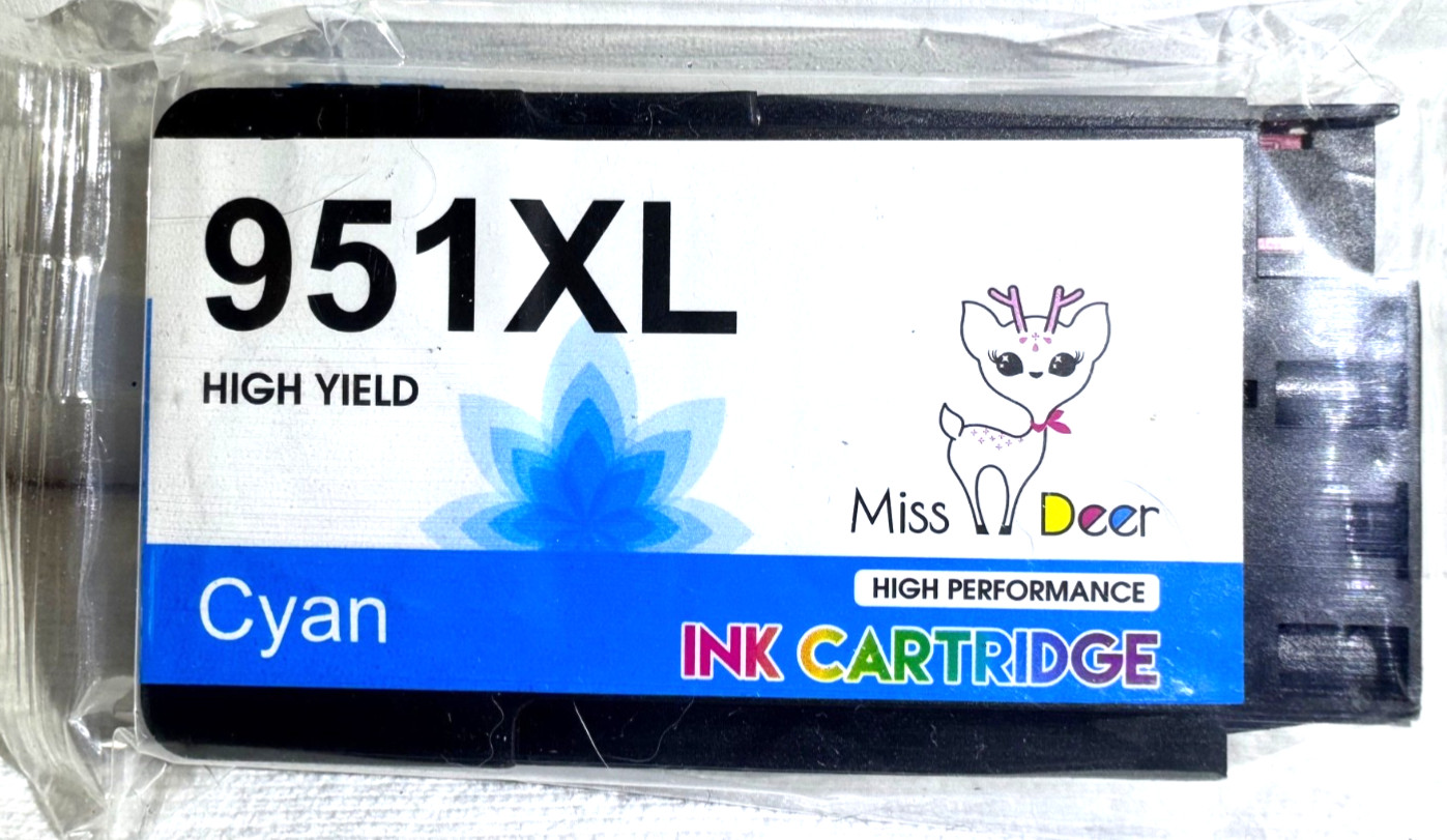 Miss Deer Ink Cartridge High Performance 951XL Cyan High Yield Home Office