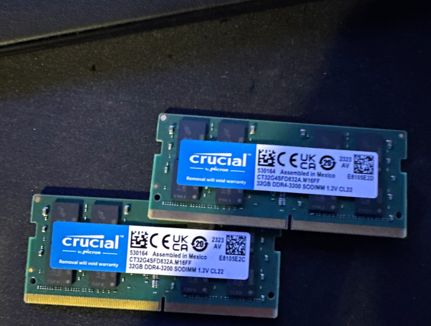 Crucial 64GB (2x32GB) DDR4-3200 PC4-25600 SO-DIMM 260-Pin Unbuffered