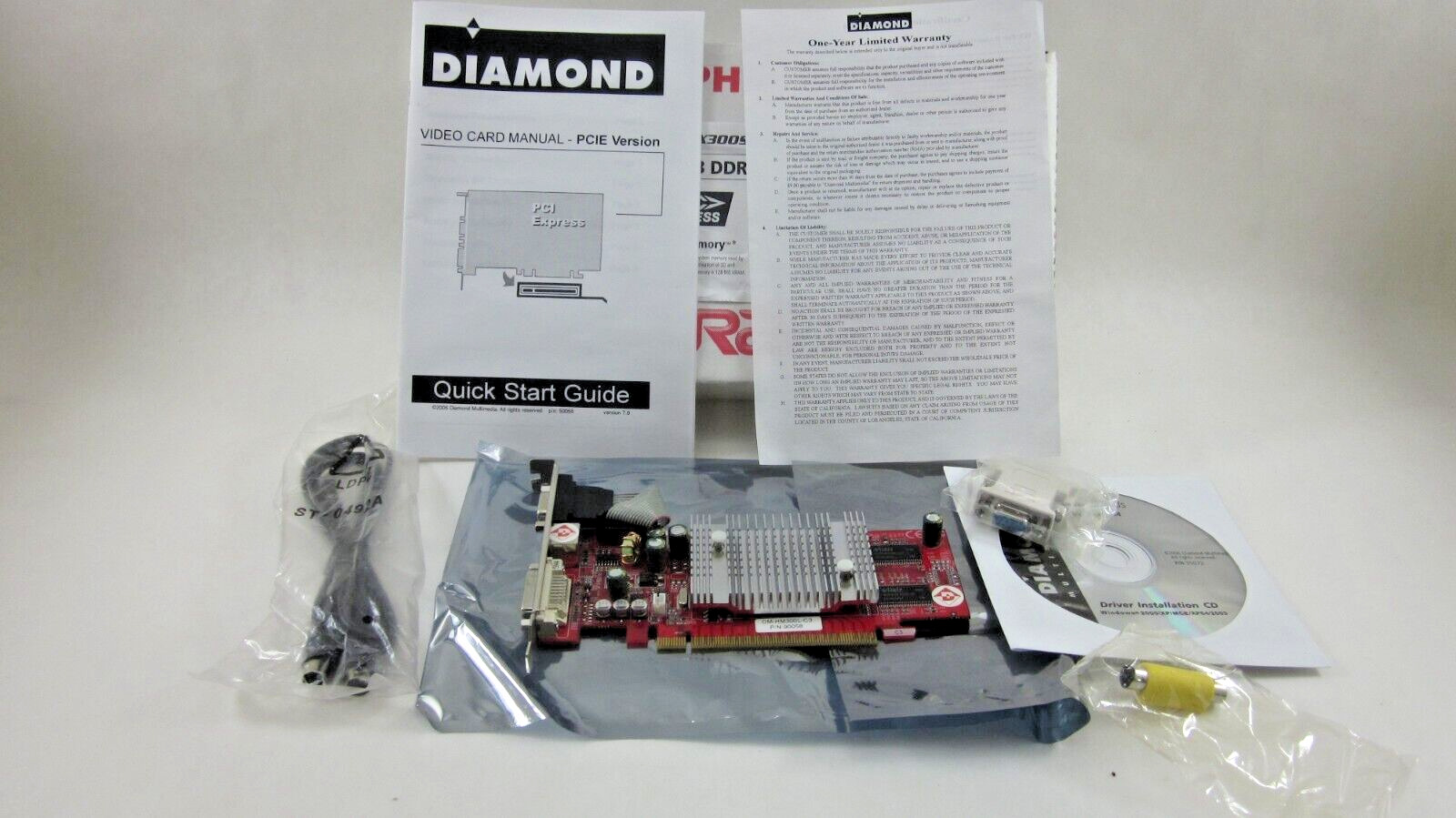 Diamond Radeon X300SE 256MB DDR PCIe Graphics Card HM300L-C3 New With Extras