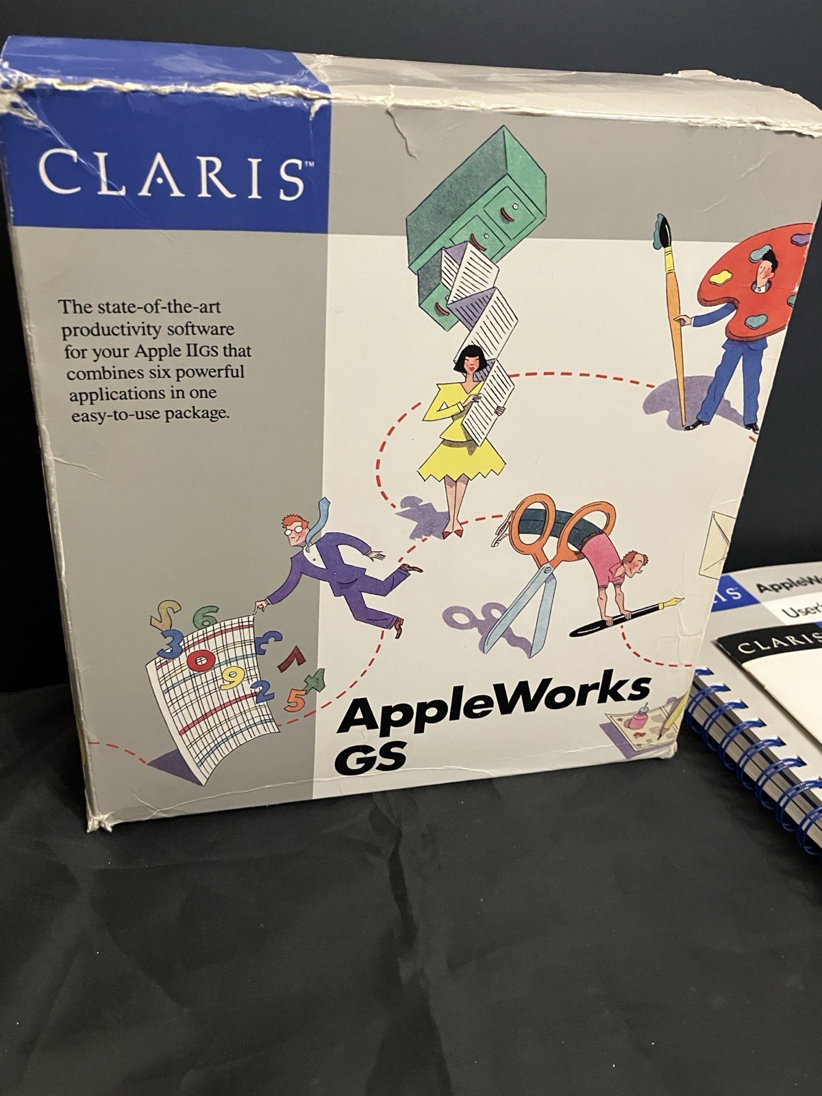 AppleWorks GS + 1.0v2 Update Disks Claris Big Box Apple IIGS