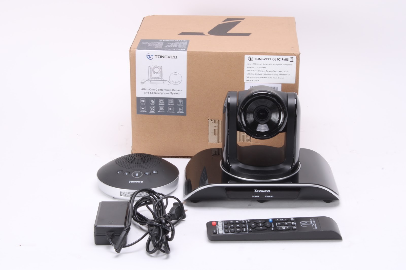 Tongveo TV-C3+M38 All-in-One Conference Room Video Camera System W/ Accessories