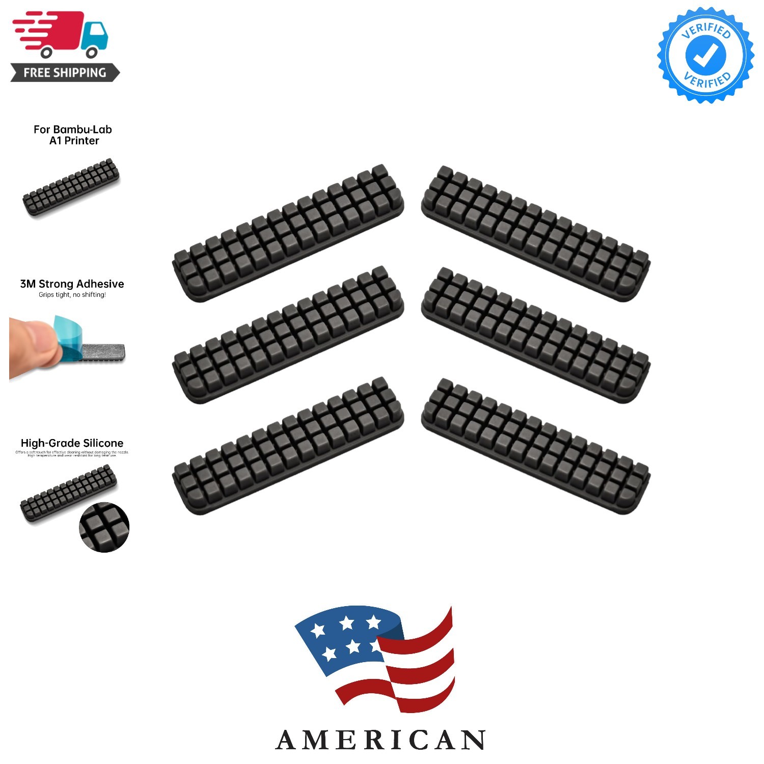 BIQU Panda Brush 6 Pieces Silicone Nozzle Wiper for Bambu-Lab A1 3D Printer O...