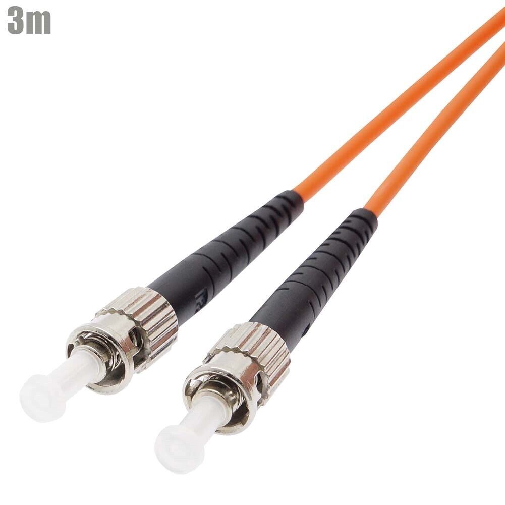 3M ST/UPC to ST/UPC Fiber Optic Multi Mode Simplex Optical Patch Cable Cord OFNR