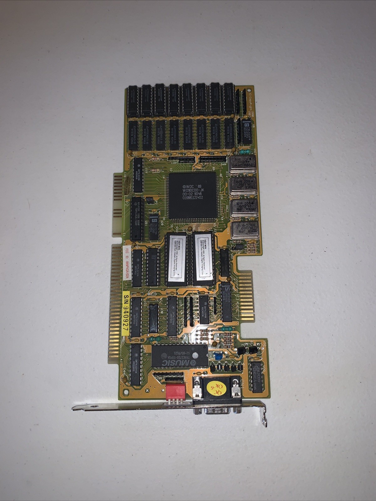 WDC `89 WD90C00-JK Western Digital 512KB ISA 16 bit Untested
