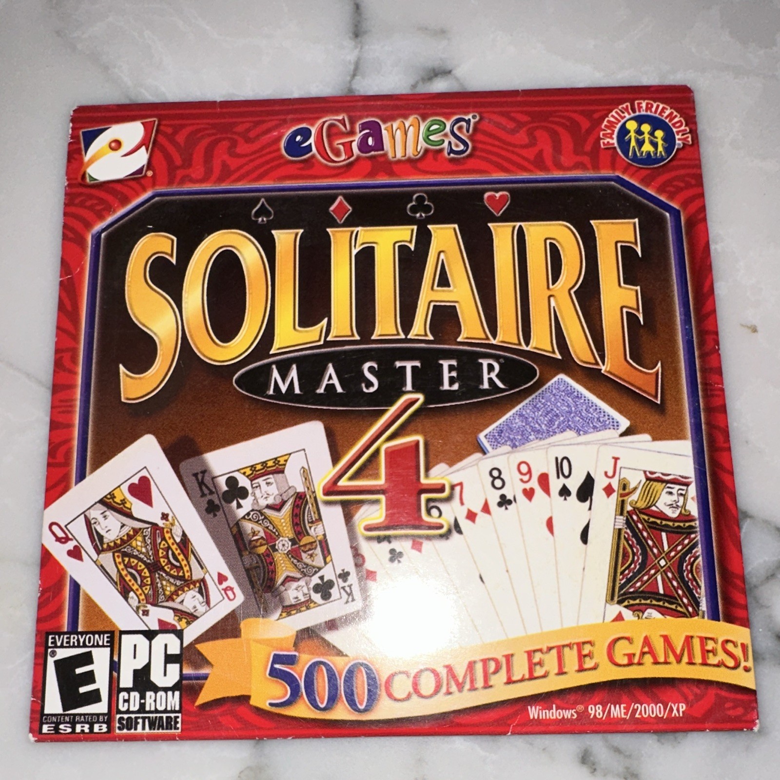 eGames Solitaire Master 4 PC CD-ROM Game, 500 Complete Games, Win 98/ME/2000/XP