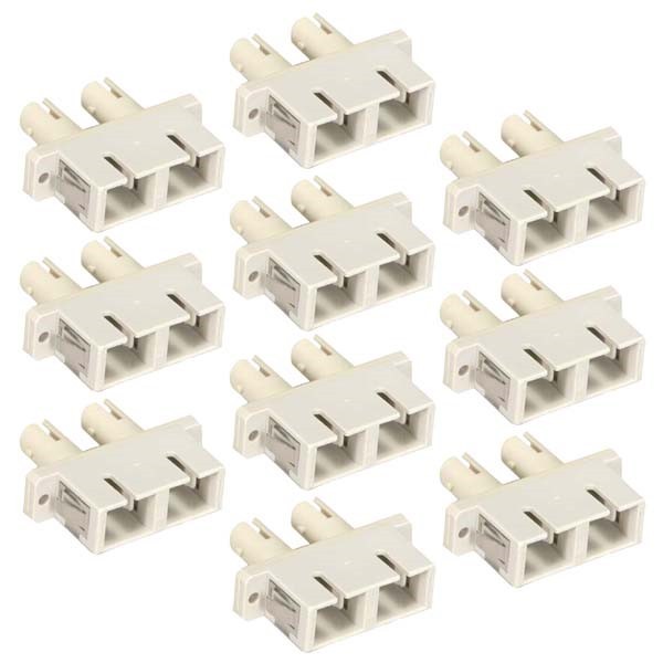 10 Pcs ST to SC Duplex MultiMode Fiber Optic Optical Adapter Connector Converter