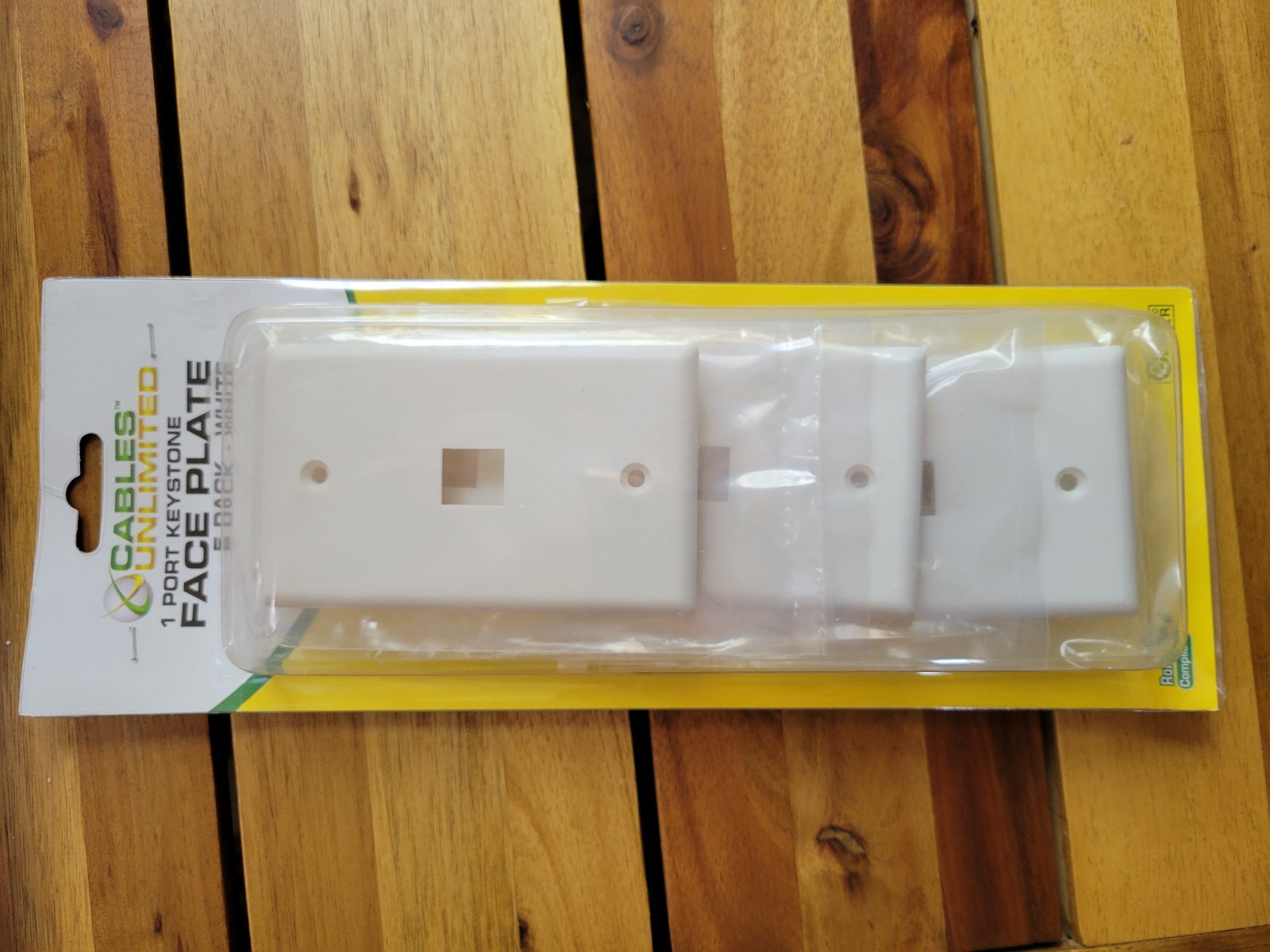 100 Pack- 1 Port Wall Plate Keystone RJ45 Cat6 Cat5e Insert Jack White WallPlate