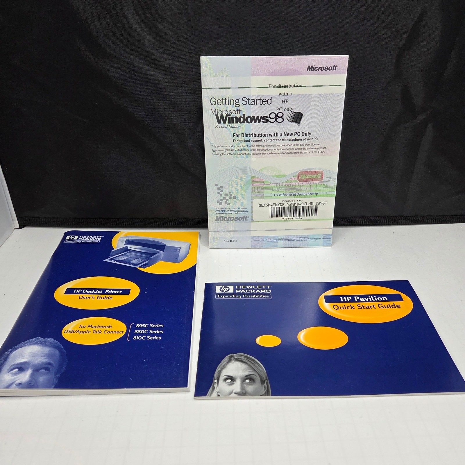 Vintage Microsoft Windows 98 Second Edition SE Booklet COA HP Manuals Lot Sealed