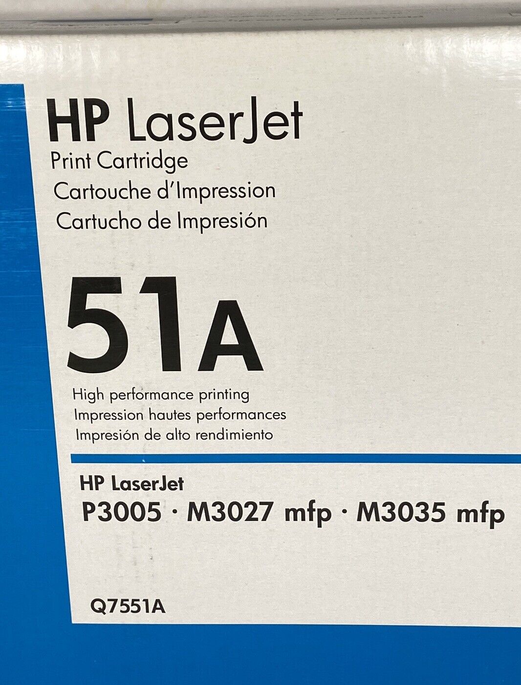 HP 51A OEM LaserJet P3005 M3027 M3035 Genuine Black Toner Cartridge Q7551A