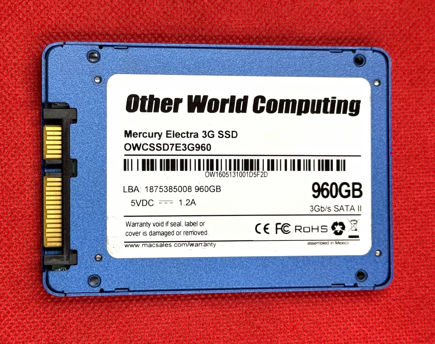 FAILING 960GB 2.5” SSD Other World Computing Mercury Electra 3G OWCSSD7E3G960
