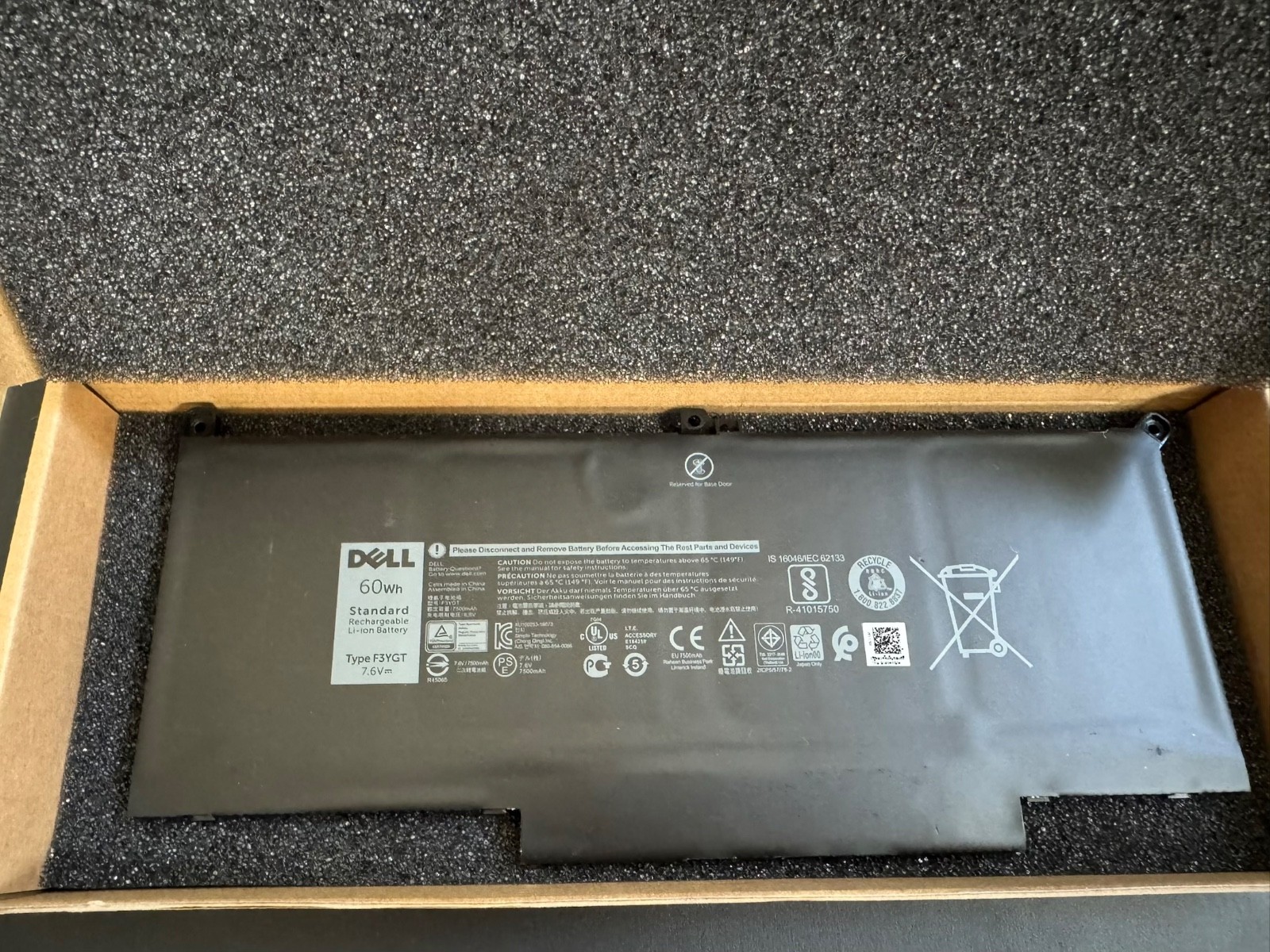 DELL F3YGT 7.6V 60Wh 7500mAh Laptop Battery