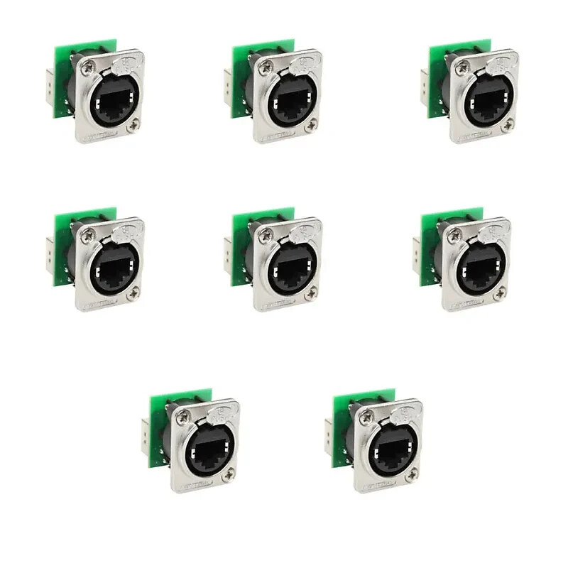 8 Neutrik NE8FDP Ethercon Ethernet Pass-Through Panel Mount Connectors