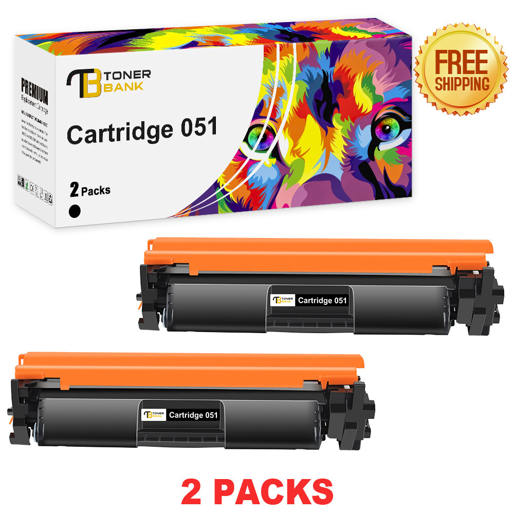 2 Pack CRG-051 Toner Cartridge For Canon ImageCLASS LBP162dw MF264dw Printer