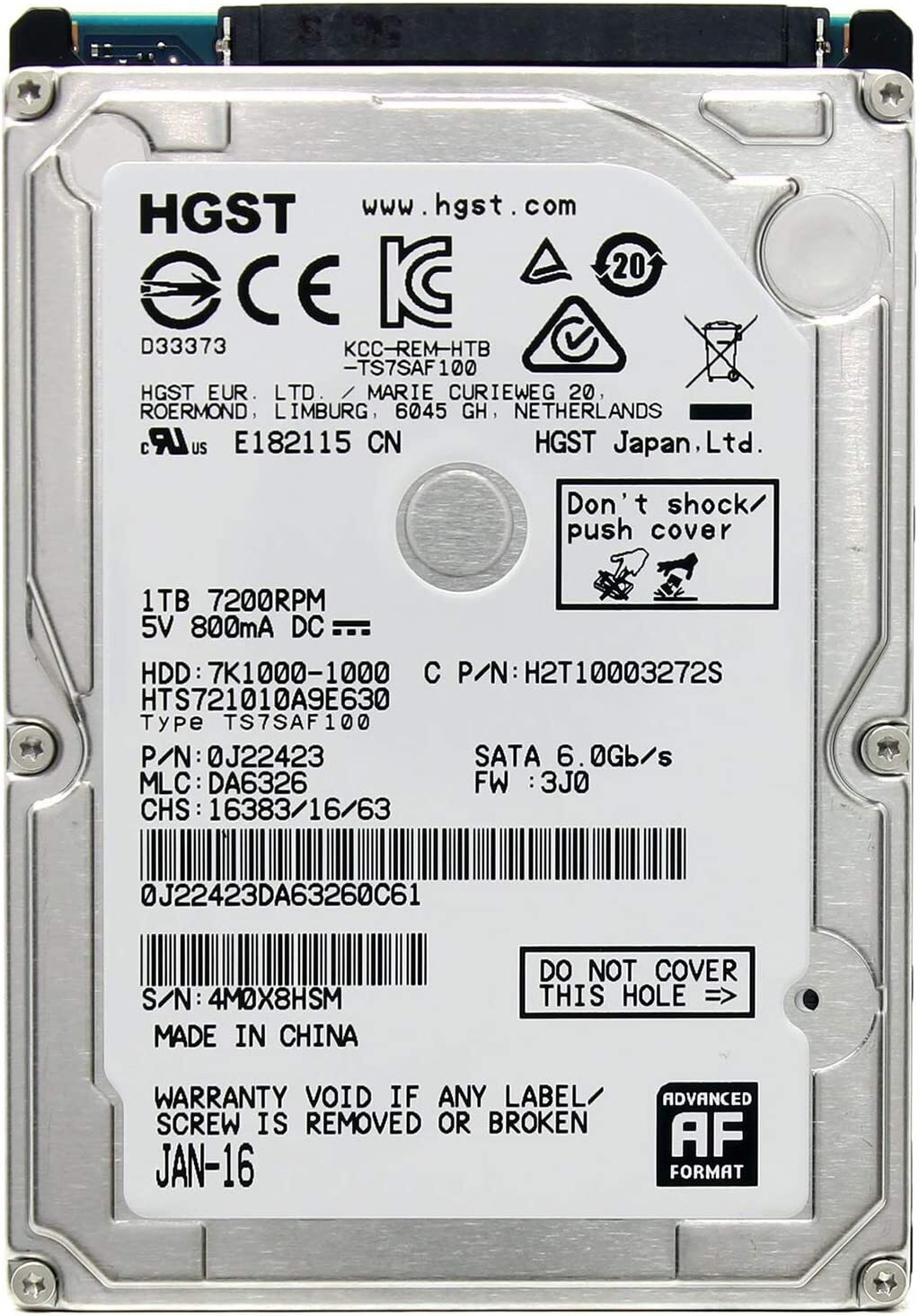 HGST 1TB 7200RPM 7K1000 HTS721010A9E630 0J22423