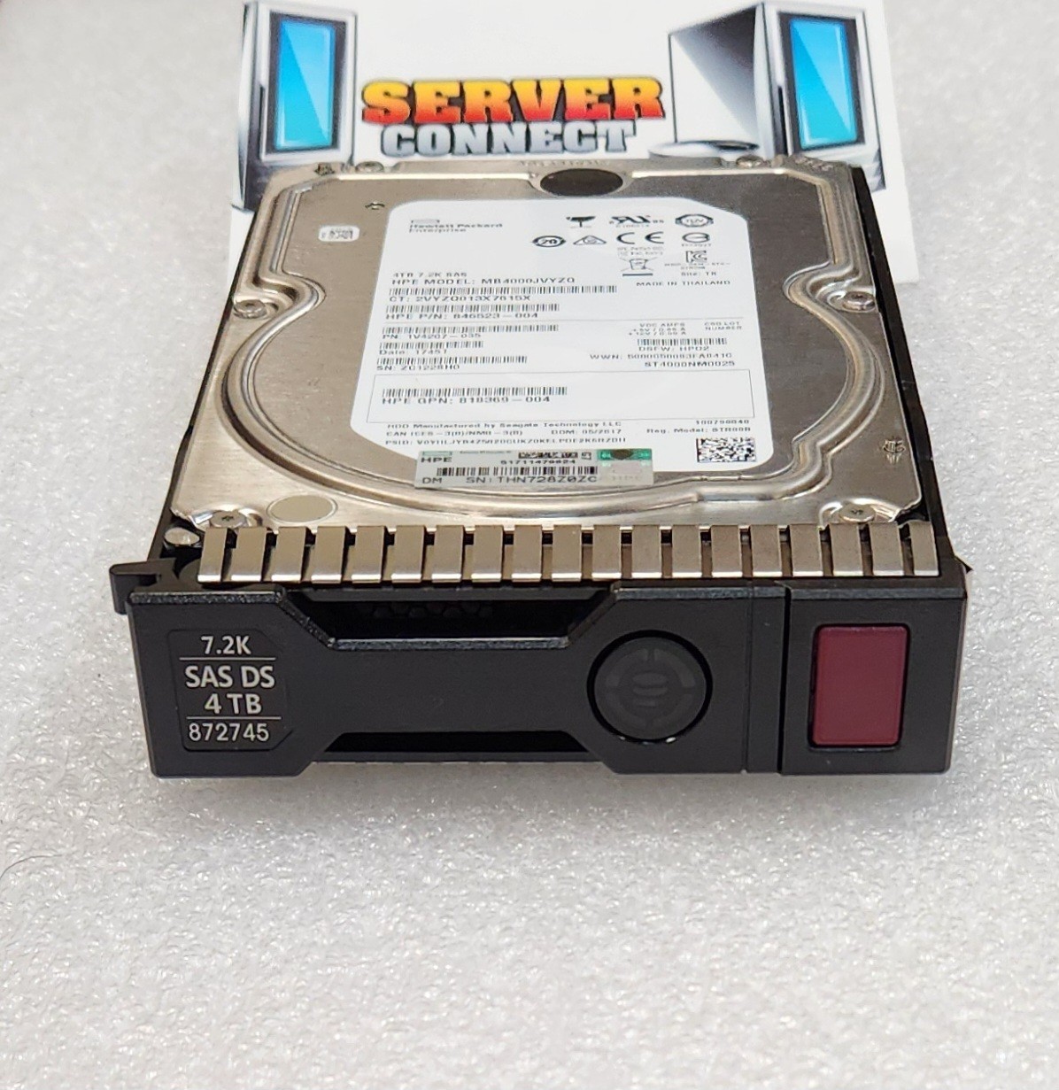 -- NEW IN BAG -- 872745-001 -- HP 4TB SAS 12G 7.2K 3.5" SC MDL HDD -- 872487-B21