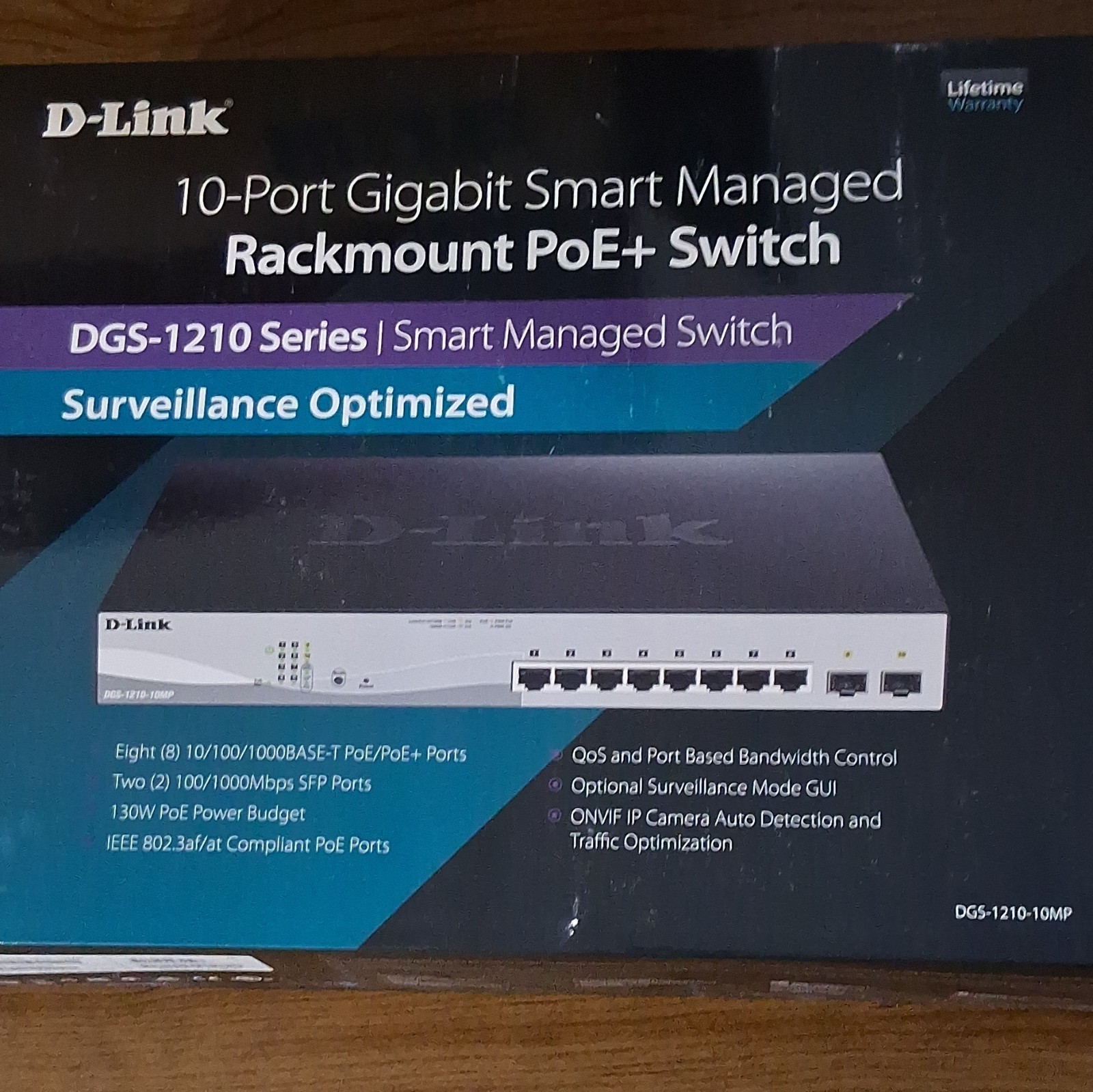 D-Link DGS-1210-10MP 10-Port Gigabit PoE+ Smart Rackmount SFP Switch