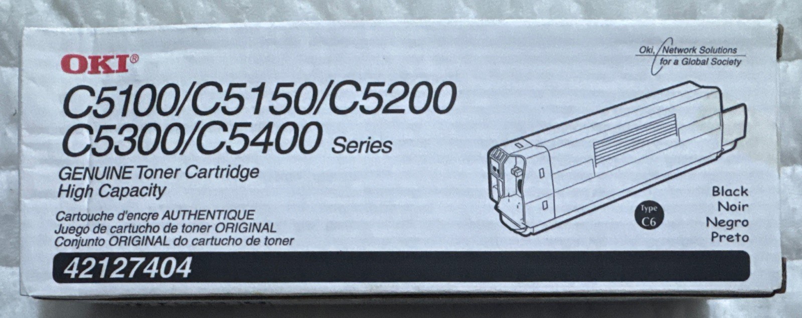 Oki C5100 / C5150 / C5200 / C5300 / C5400 Series Black Toner Cartridge Retail Bx