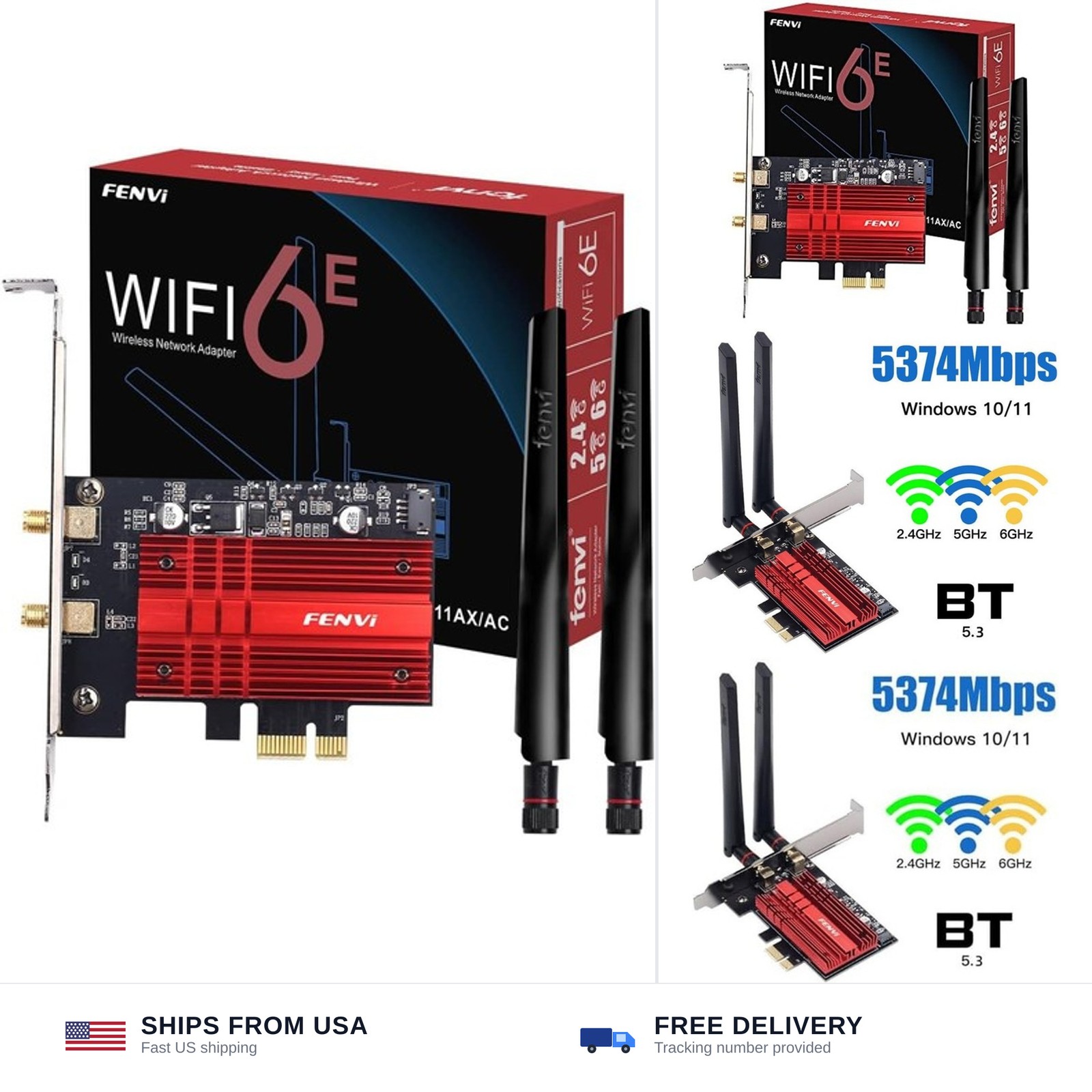 WiFi 6E AX210 PCI-E WiFi Network Card BT5.3 160MHz Tri-Band Expands WiFi into...