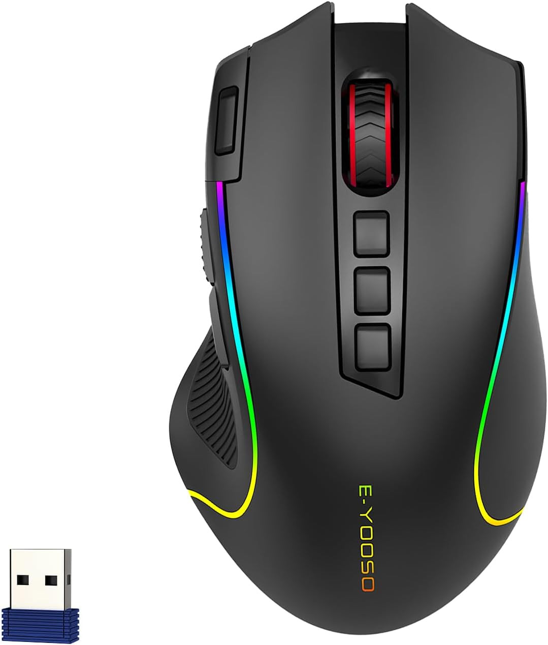 Premium Wireless Bluetooth Versatile Mouse,8000 DPI,6 RGB Backlit,Usb C