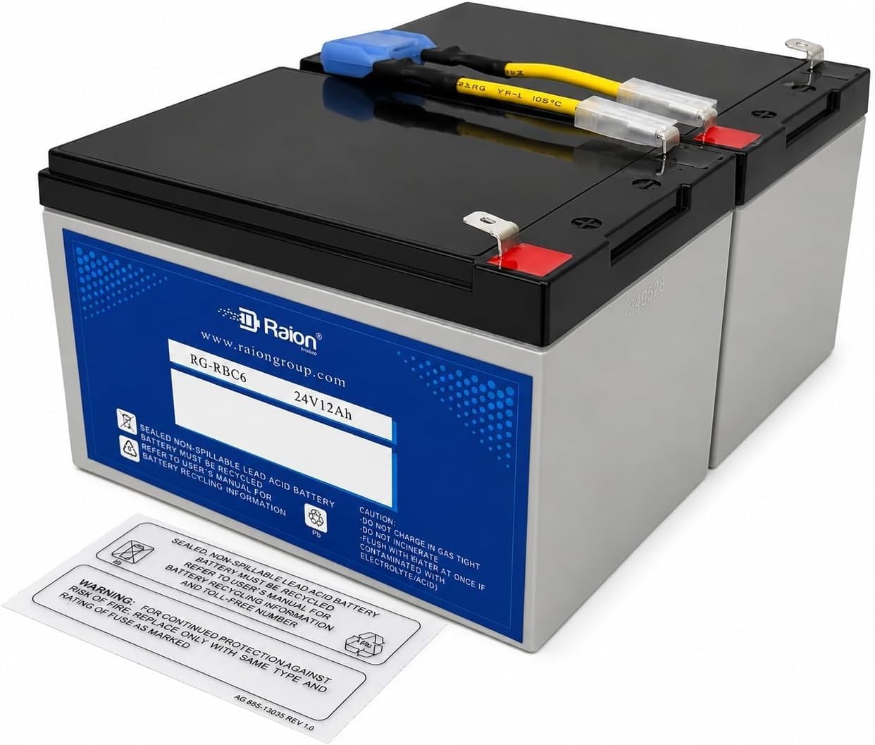 Raion Power APCRBC6 RBC6 24V 12Ah SLA AGM Battery for APC UPS