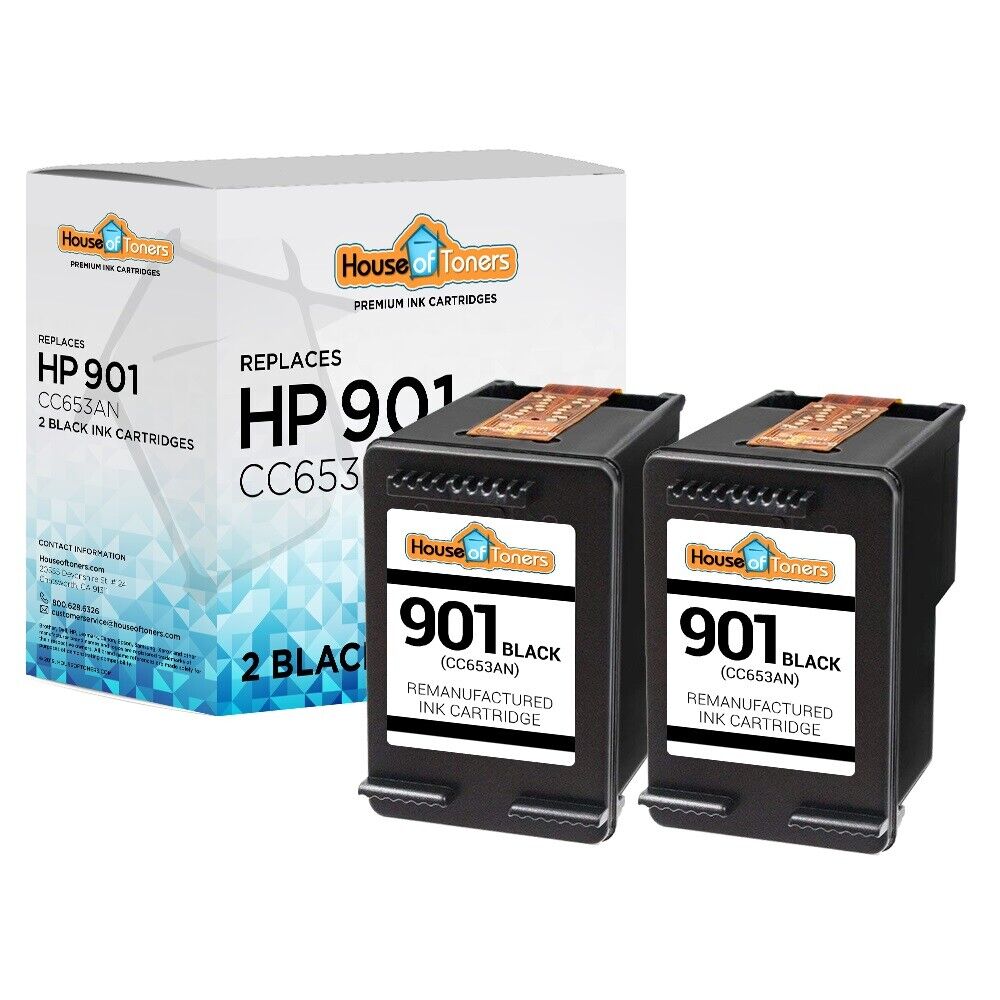 2PK for HP 901 Black Ink Cartridges for HP Officejet J4660 J4680 4500