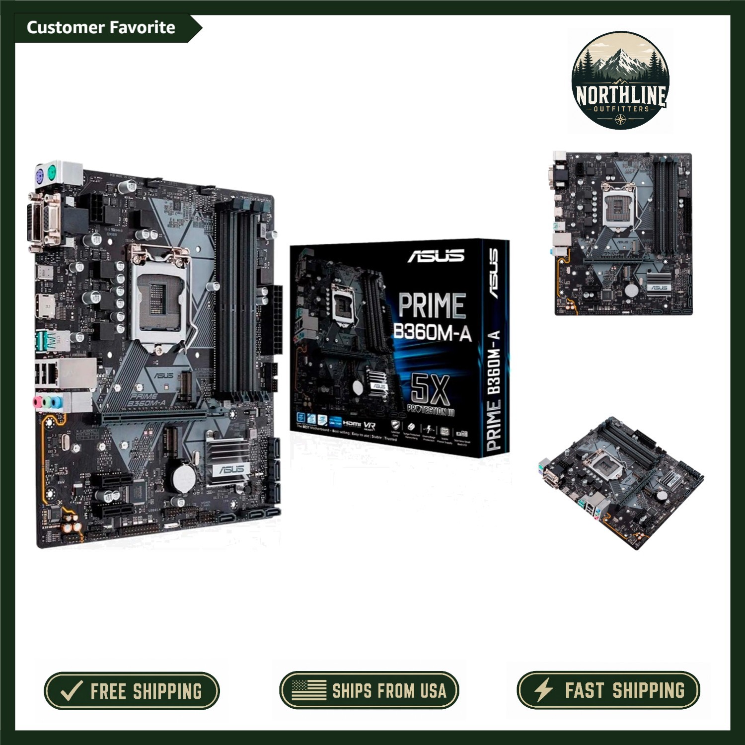 Intel LGA-1151 Asus Prime B360M-A Motherboard with USB 3.1 & 8-Channel Audio