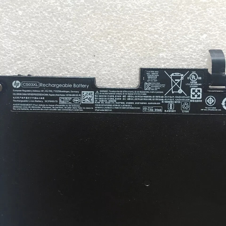 Genuine OEM 46.5WH CS03XL Battery for HP ZBook l5u G3/G4 EliteBook 840 G4 850 G3