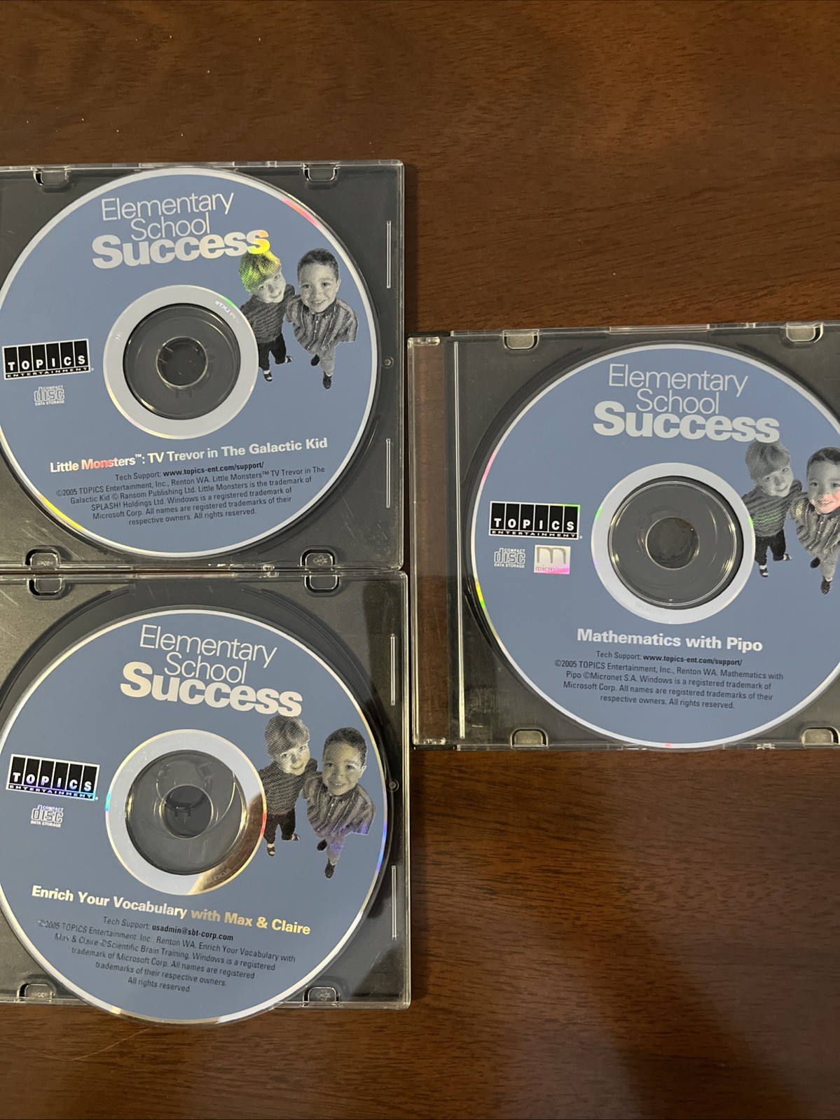 Elementary School Success PC, 3 CD Lot, Math, Vocabulary, Little Monsters , 2005