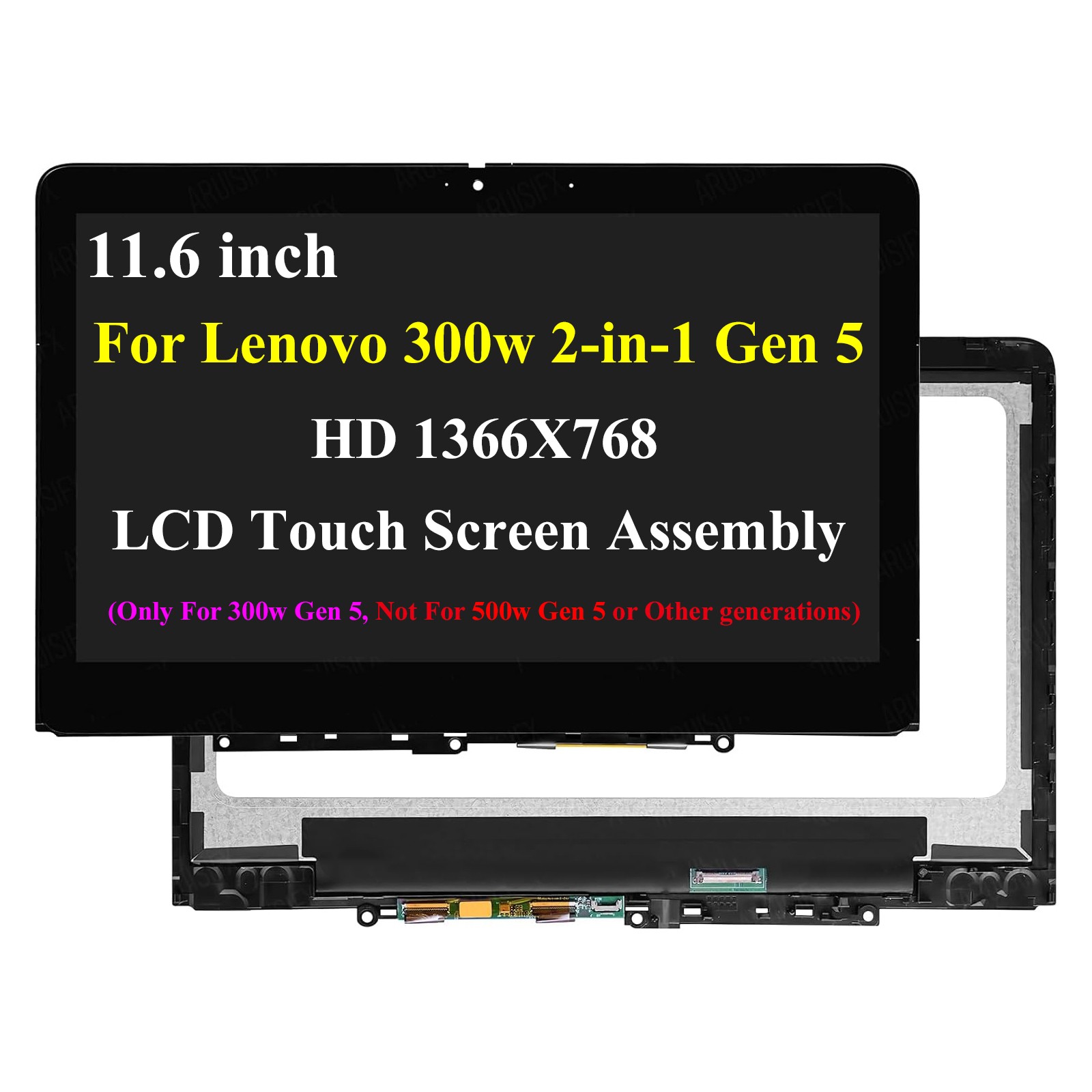 5M11R91398 5M11R91399 For Lenovo 300w 2-in-1 Gen 5 LCD Touch Screen Digitizer