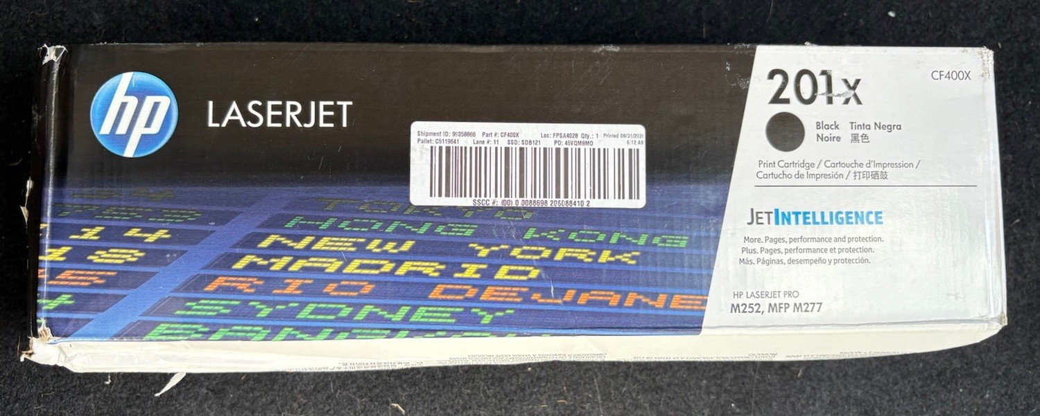 HP 201X CF400X Black Genuine Toner Cartridge for LaserJet Pro M252 MFP M277