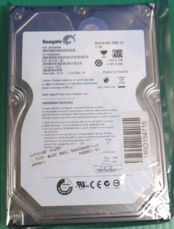 Seagate 1TB / 32MB / SATA / 7.2K / 3.5" HDD / ST31000528AS / 9SL154-301 / REFURB
