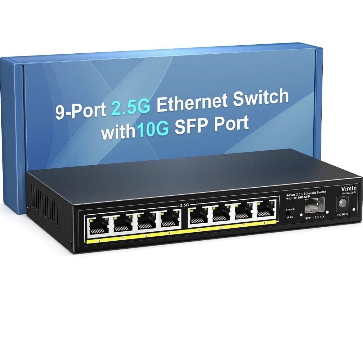 VIMIN 9 Port 2.5G Ethernet Switch with 1x 10G SFP (VM-S250801)