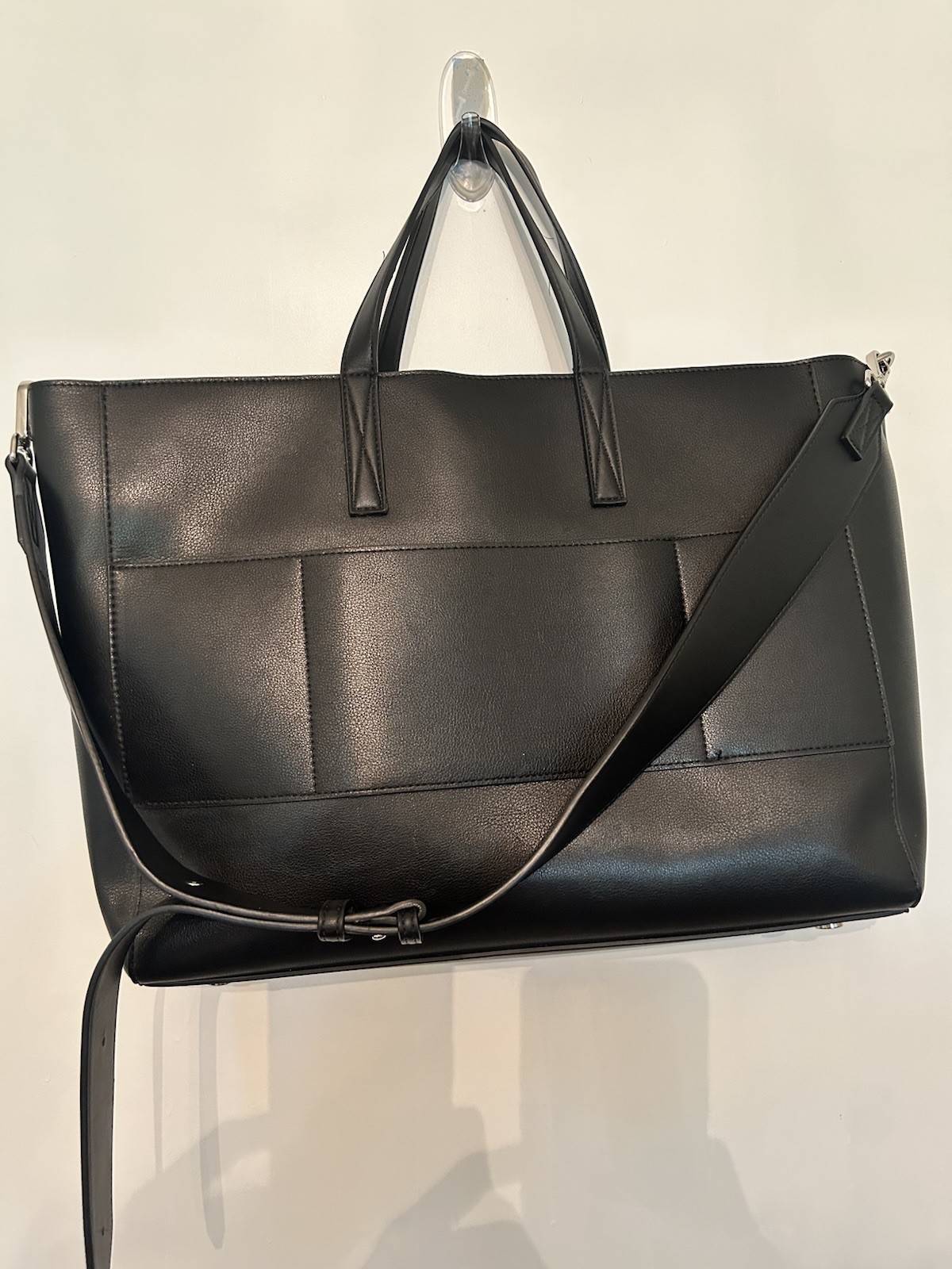 Black Vegan Leather Calpak Haven Laptop Tote