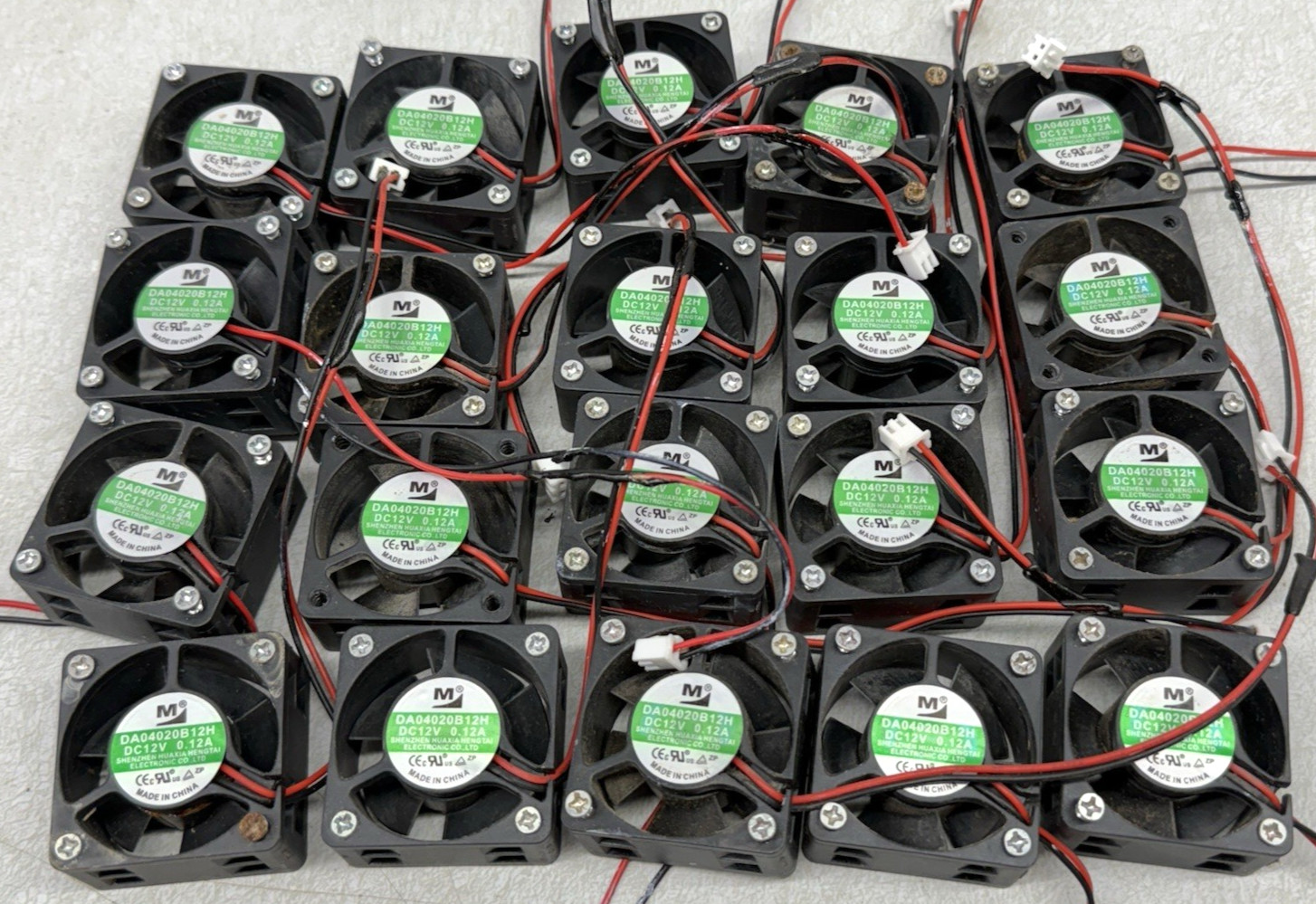 Lot of 20 12V 40mm DC Brushless 2-pin 40x40x20mm CPU Laser Printer Cooling Fan