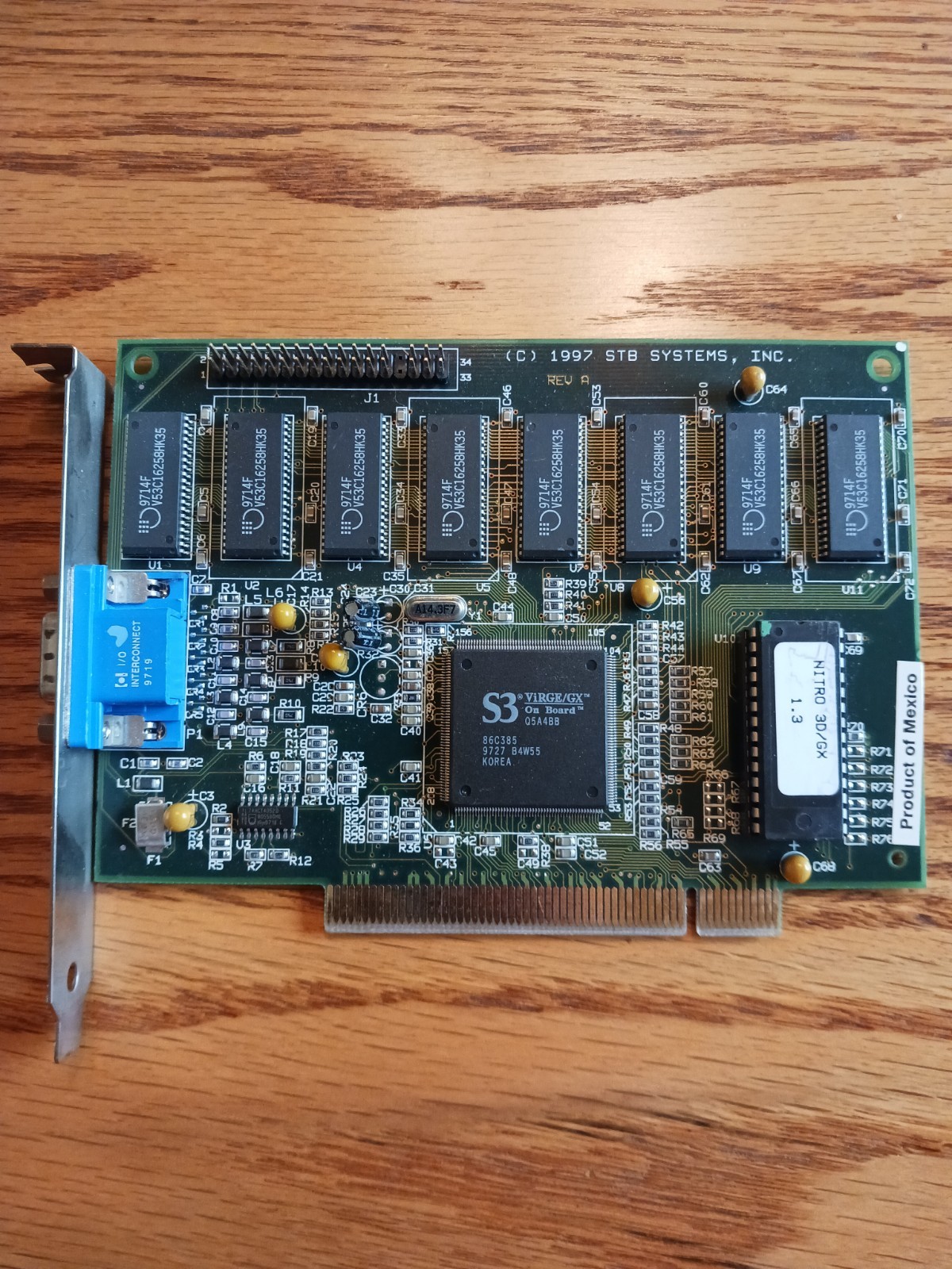1997  Nitro 3D/GX EDO 1.3  VIRGE/GX VGA PCI Video Graphics Card: 1X0-0489-305