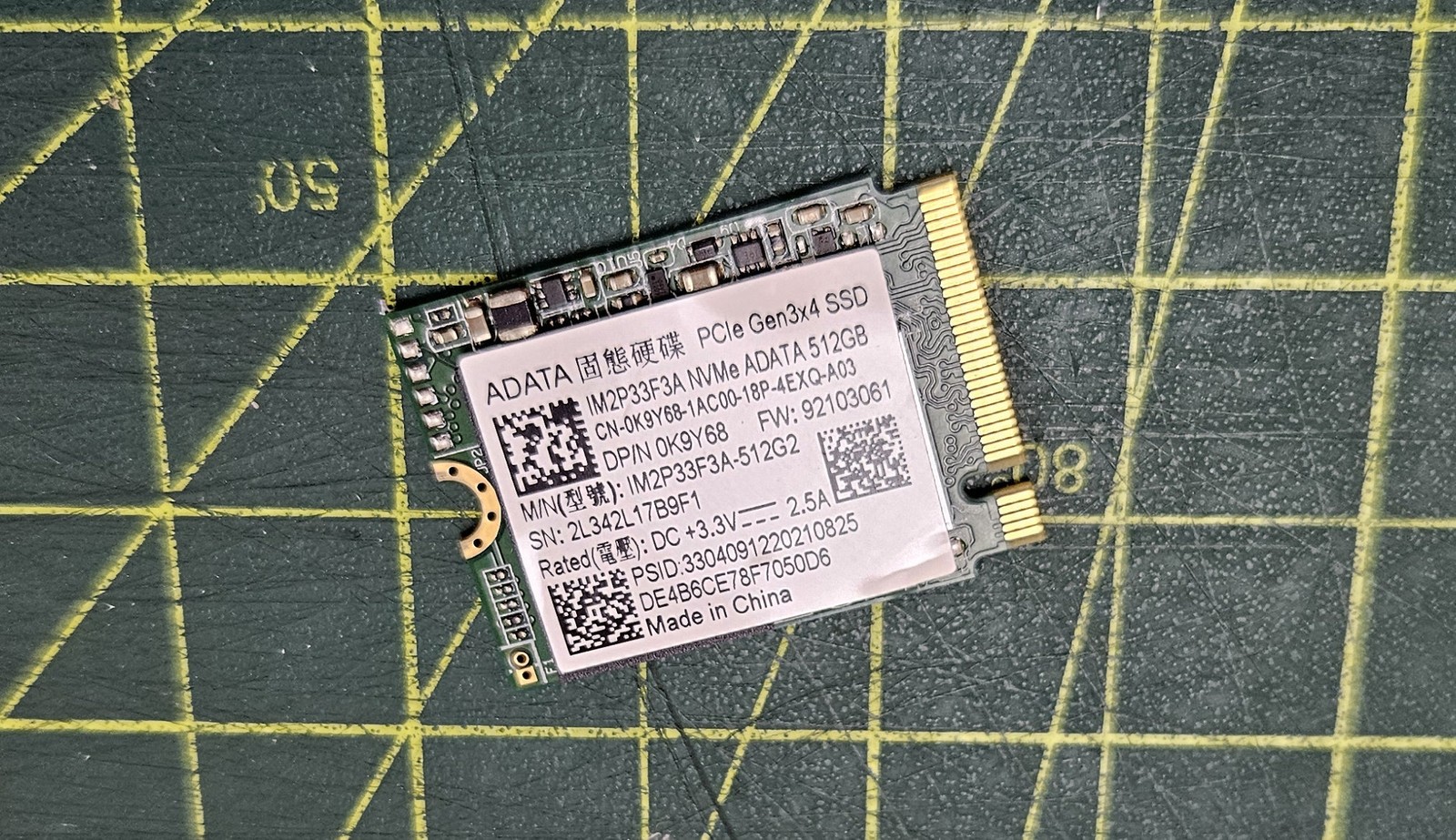 ADATA 512GB NVMe m.2 2230 Gen3x4 SSD Solid State Drive K9Y68 IM2P33F3A-512G2