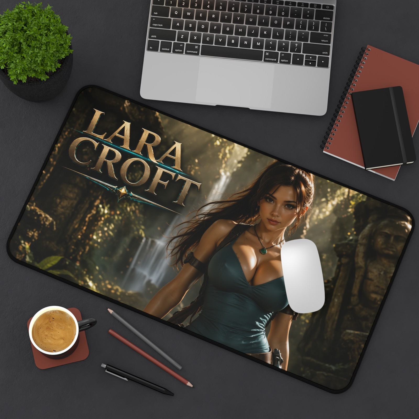 Lara Croft Desk Mat, Large Gaming Mouse Pad, PC Gaming Accessories